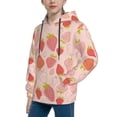 thumbnail image 2 of Lsque Strawberry Patten Youth Hoodie Sweatshirt Pullover with Kangaroo Pocket Boys and Girls Hoodie Warm Hoodie for Kids-Large, 2 of 6