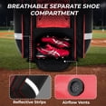 thumbnail image 6 of Fegat 100L Rolling Baseball Bag, Newly Catchers Gear Bag for Baseball Softball, Portable Waterproof Equipment Bag Holds 8 Bats, Stand-Up Base, Reflective Strip, Fence Hooks, 6 of 9