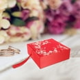 thumbnail image 3 of WRISTBIQUE 1Pcs Red Square Mini Jewelry Box for Women Chinese Style Suitable for Living .7x4.7x1.6in, 3 of 8