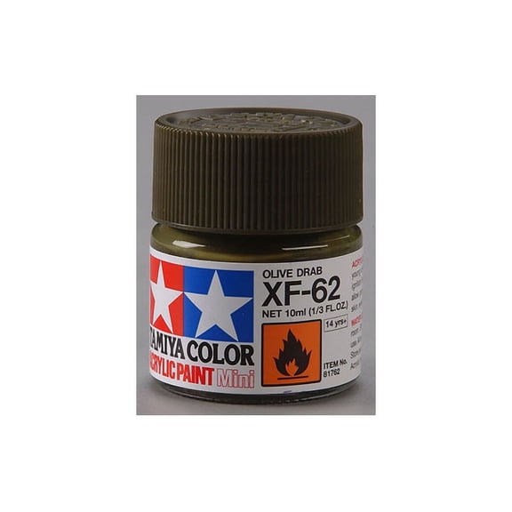 Tamiya 81762 Acrylic Mini XF62 Olive Drab 1/3 oz TAM81762