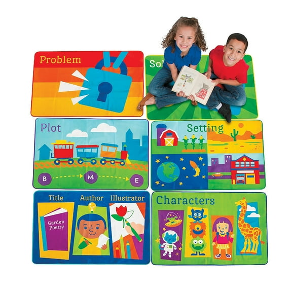 Parts Of A Story Mats - Educational - 6 Pieces