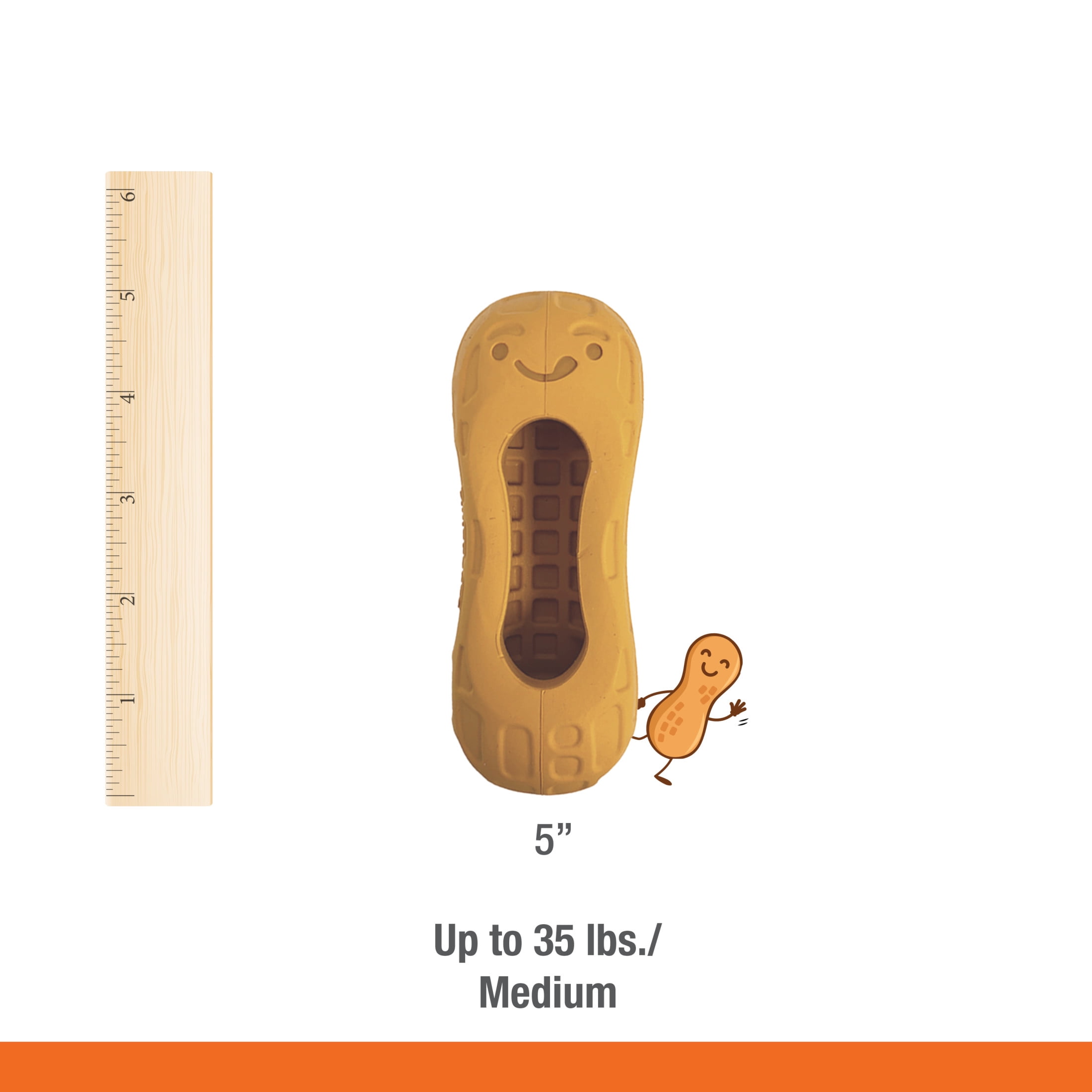 (3 pack) Nylabone Strong Chew Fillable Peanut Dog Treat Toy, Dog Toy, Peanut Butter Flavor, Medium