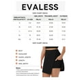 EVALESS Women's High Waisted Swim Skirts with Builtin Shorts, Black