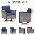 thumbnail image 2 of Yeahumalia 5-Piece Wicker Patio Outdoor Furniture Sets with Rattan Sofa, 2 Swivel Rocking Chairs and 2 Ottomans, Grey/Blue, 2 of 7