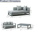 thumbnail image 2 of Krikacy 4-PCS Outdoor Rattan Set,All-Weather Patio Set,for Deck Lawn,Black Frame&White Fabric, 2 of 7