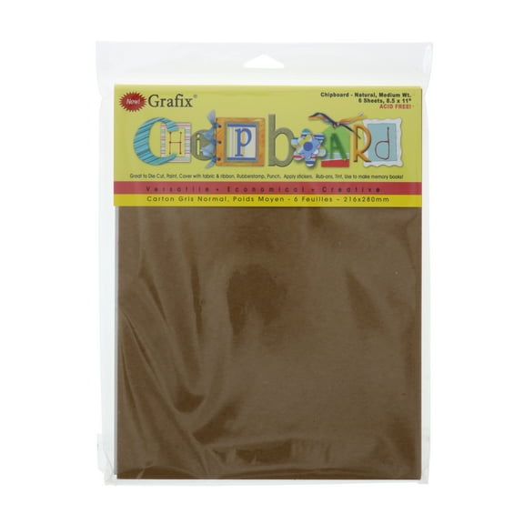 Grafix Chipboard, 8.5in x 11in, 6/Pkg.