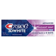 (3 pack) Crest 3D White Advanced Teeth Whitening Toothpaste, Radiant Mint, 2.4 oz