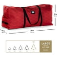 thumbnail image 7 of 600D Oxford Fabric Large Rolling Christmas Tree Storage Bag - Fits 9 Ft Artificial Trees -  Christmas Tree Bag For Storage Box For Xmas, Durable Handles and Wheels - Quilted Red, 7 of 7