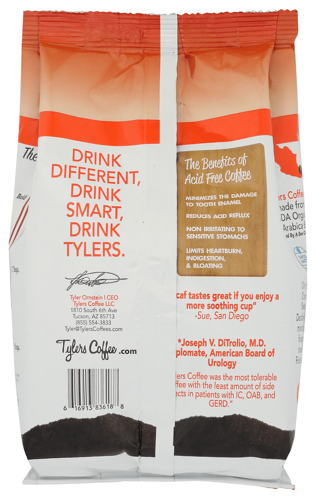 12 OZ. BAG OF DECAF GROUND ACID-FREE COFFEE