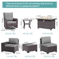 thumbnail image 5 of Gotland 10PCS Outdoor PE Rattan Wicker Patio Furniture Set with 43" Fire Pit Table & Swivel Rocking Chairs Set,Gray, 5 of 11
