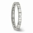 thumbnail image 5 of White Stainless Steel Ring Band Wedding Cubic Zirconia CZ, 5 of 7