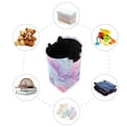 thumbnail image 4 of Foldable Laundry Hamper Bag with Handles Dirty Clothes Basket 12.6" x 11" x 22.7" Pastel Pink Marble Texture, 4 of 7