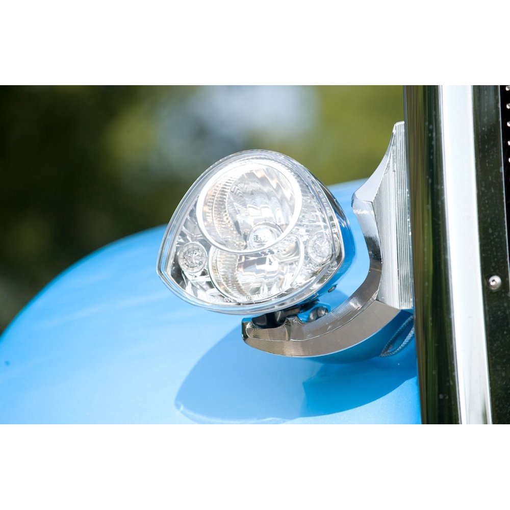 (2) Big Rig Custom American Iron Horse Headlights PIAA Chrome H4 LED Hi/Lo X0773