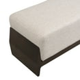 thumbnail image 5 of Christopher Knight Home 55" Solid Wood Bench with Thick Soft Cushion, 3-Person Upholstered Seat, Brown+White, 5 of 10