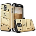thumbnail image 2 of ZIZO BOLT Series Samsung Galaxy Amp Prime 3 Case Military Grade Drop Tested with Tempered Glass Screen Protector Holster GOLD BLACK, 2 of 6