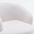 thumbnail image 3 of Onbeam Accent Chairs for Living Room and Bedroom - Swivel Barrel Chair and Reading Armchair with Teddy Fabric and Metal Base - Ivory, 3 of 10