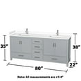 thumbnail image 6 of Wyndham Collection Wcs141480d-Vca-M24 Sheffield 80" Free Standing Double Basin Vanity Set, 6 of 7