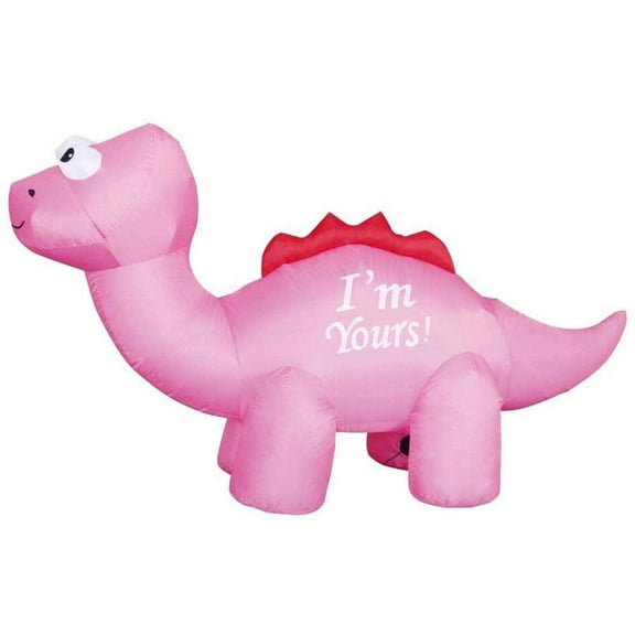 7' Air Blown Inflatable Pink Valentine's Day Dinosaur Yard Decoration