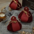 thumbnail image 2 of Gift Bag Drawstring Flannelette Texture Buckle Closure Portable Decor Gift Giving Widely Used Faux Leather Party Candy Pouch Wedding Ornament, 2 of 7