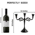 thumbnail image 3 of ThrottleT- 3 Arm Candelabra Taper Candle Holders Decorations Indoor Kitchen Décor Table Candles Candlestick Candelabra Centerpiece (Black Glossy), 3 of 15