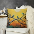 thumbnail image 2 of SHANXI  Square Throw Pillow Covers Birds on Branch Blue Yellow Background Painting Pillow Cases Decorative for Home Bedroom Sofa Pillowcases Standard Size  22x22in, 2 of 5