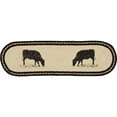 thumbnail image 6 of VHC Brands Farmhouse Flooring Miller Farm Charcoal Cow Jute Latex Backing Stenciled Nature Print Oval Stair Tread, Bleached White, 6 of 8