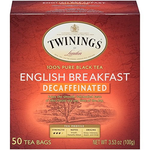 Twinings Of London Decaffeinated English Breakfast Herbal Tea Bags, 50 Count (Pack Of 1)