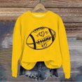 thumbnail image 2 of SwiftWear Women's Football Print Game Day Pullover Soft Crewneck Sweatshirt with Sporty Design, Comfort Fit Casual Top for Sports Events Yellow, 2 of 3