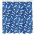 thumbnail image 3 of Ambesonne Shark Shower Curtain, Smiling Carnivore Motifs Art, 69"Wx84"L, Sea Blue Pale Ceil Blue, 3 of 3