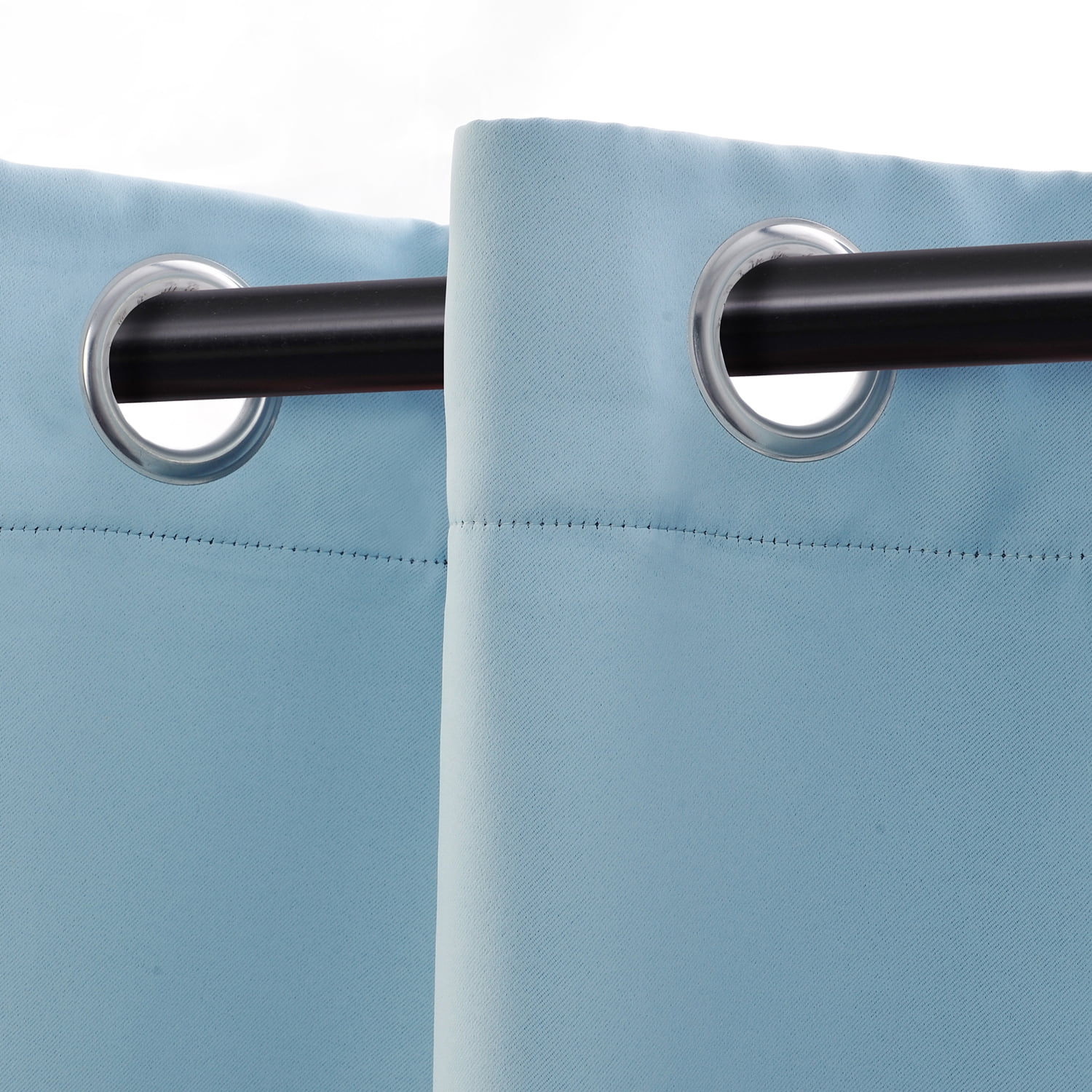 Superior Solid Blackout Curtain Set of 8, 52" x 84", Light Blue