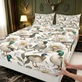 thumbnail image 4 of Manfei Rustic Aniaml Mallard Bed Sheets,Vintage Countryside FloralFull Size Sheets,4-Piece,1 Flat Sheet,1 Fitted Sheet and 2 Pillowcases, 4 of 6