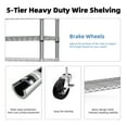 thumbnail image 5 of Steel 6 Tier Chrome Mobile Shelving Unit Heavy Duty Adjustable Storage Rack With Wheels For Home Kitchen Garage Organization 76 Inch Height, 5 of 9