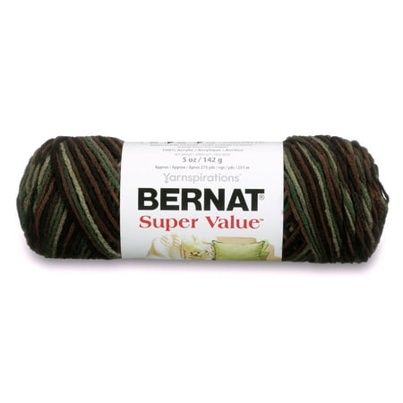 BERNAT SUPER VALUE VARIEGATES YARN (140G/5OZ), RENEGADE (Best Knitting Patterns For Variegated Yarn)