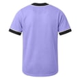 thumbnail image 6 of AHTJRT Kids Button-Up Shirts Quick-Dry Short Sleeve V-Neck Shirts Striped Colorblock Bowling Baseball Tees Spring Summer Activewear Shirt Purple 4-5 Years, 6 of 7