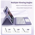 thumbnail image 2 of 360° Rotatable Touchpad Keyboard Case for iPad Air 11" M4/M3/M2 & iPad Air 5/4 10.9", Magnetic Clear Folio with Pencil Holder，Purple, 2 of 9