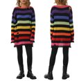 thumbnail image 5 of FAROOT Chemise Femme Ajourée Col Rond Rayée Tricotée Décontractée, 5 of 5