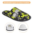 thumbnail image 3 of Slippers for Women, Geometric Green Black Camouflage Womens Slippers Fuzzy Winter House Shoes, Soft Anti-Skid Slippers Indoor and Outdoor, 3 of 5