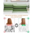 thumbnail image 3 of Forest Green Ombre Stripe Pillow Cases Standard Size Set of 2, Smooth Satin Pillowcase for Hair and Skin, Farmhouse Striped Gradient Decorative Cooling Bed Pillow Covers with Zipper, 20x26 Inches, 3 of 5