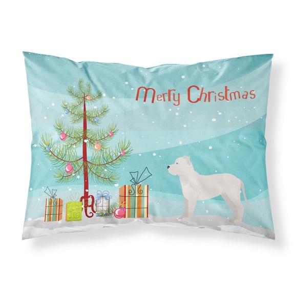 White Bullboxer Christmas Tree Fabric Standard Pillowcase