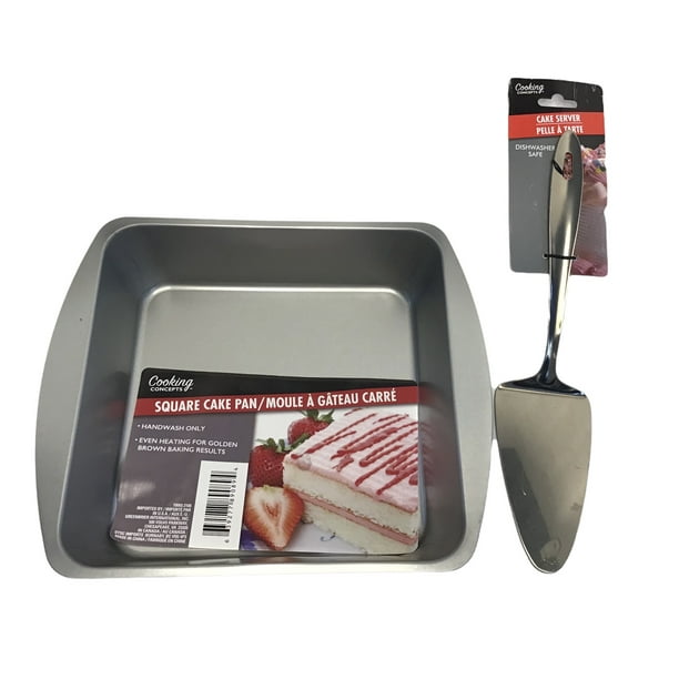 Cooking Concepts 9 In Square Cake Pan 10 In Cake Server Set Of 2 Walmart Com