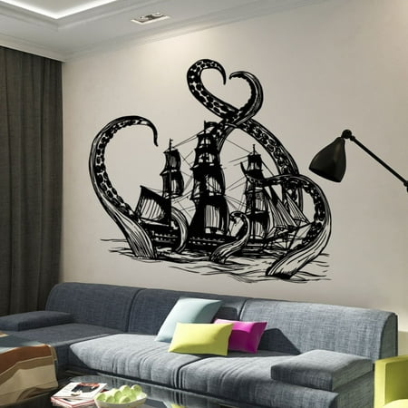 - Snake River Decor Octopus Kraken Ship Nautical Ocean