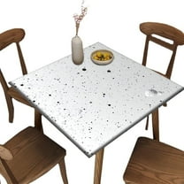 Square Elastic Fitted Tablecloth, Gray Speckled Pattern Printed on Washable Outdoor Patio Table Cover, Perfect for Baby Shower Bridal Shower Event, Fit for 32" x 32" Square Tables