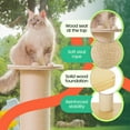 thumbnail image 6 of 50" Tall Cat Scratching Post, Extra-Large Cat Scratch Post for Biggest Cats (Maine Coon), 7.3” Thick Post, 36lbs Weight, Solid Wood Base & Natural Sisal Rope, 6 of 8