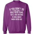 thumbnail image 2 of OXI Crewneck Sweatshirt - If You Don't Do Stupid Things, Basic Casual Sweatshirts for Men's and Women Fleece Sweatshirt Long Sleeve - Purple 3X-Large, 2 of 2