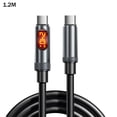 thumbnail image 1 of Daily Mix Store 240W Super Fast Charging Car Data Cable, Type C to C Cable with LED Digital Display, PD3.1 6A Power Delivery for Laptops Phones, 1.2m/2m Thickened Wire for Travel Office, 1 of 9