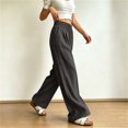 thumbnail image 7 of Mifsaly Women Pants Casual High Waist Wide Leg Palazzo Pants Lightweight Relaxed Fit Comfort Bottoms for Beach Lounge Work and Travel Gray,XL, 7 of 7