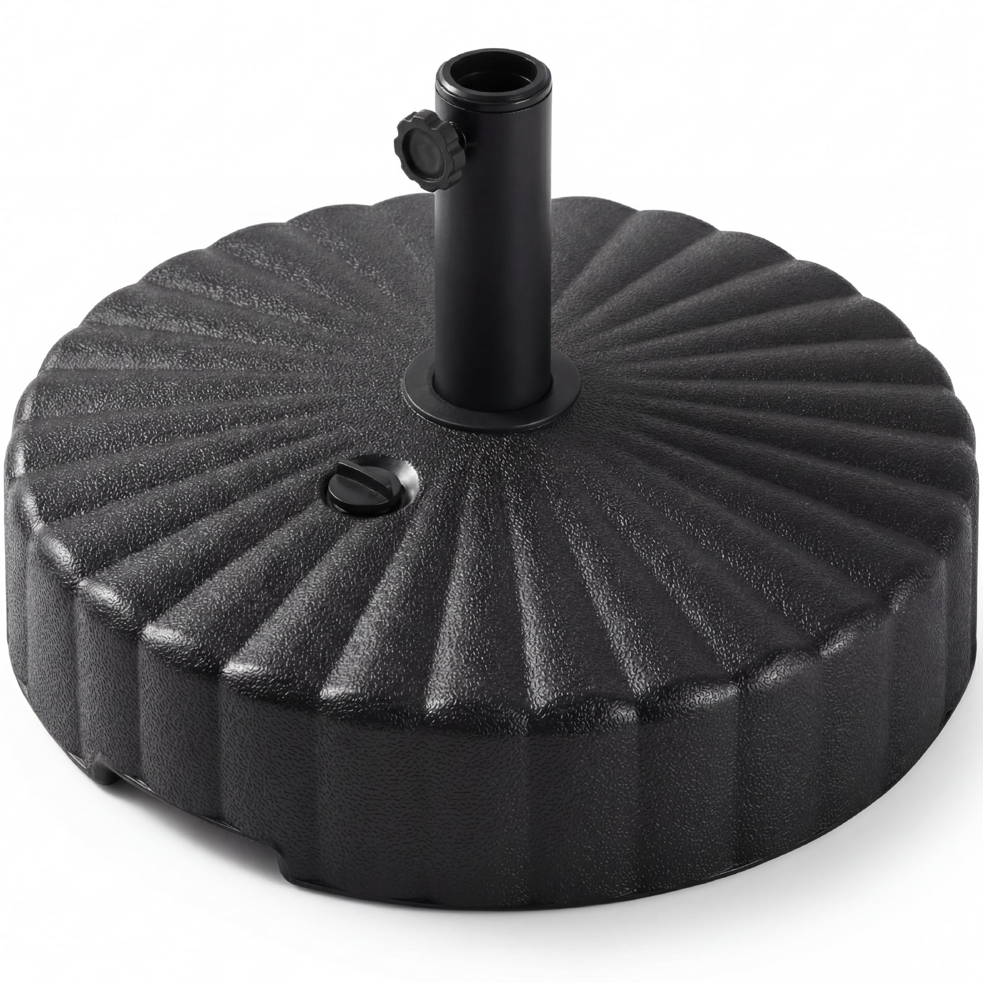 Best Choice Products Fillable Plastic Patio Umbrella Base Stand, Pole Holder w/ Adjustment Knob, Scallop Pattern - Black