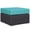 Turquoise, variant on Bowery Hill Square Fabric and Rattan Patio Ottoman in Espresso/Peridot