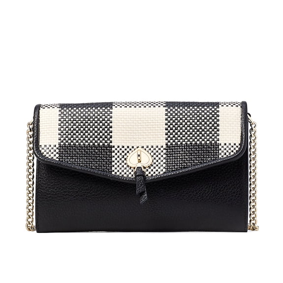 Kate Spade New York Women's Marti Gingham Wallet Crossbody Bag (Black Multi)