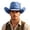 Blue, variant on Western Cowboy Hat for Men Women Cowboy Cowgirl Hat Outdoor Wide Brim Retro Felt Fedora Hats Unisex Rolled up Caps